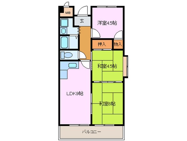 コ－ポラス杉の物件間取画像